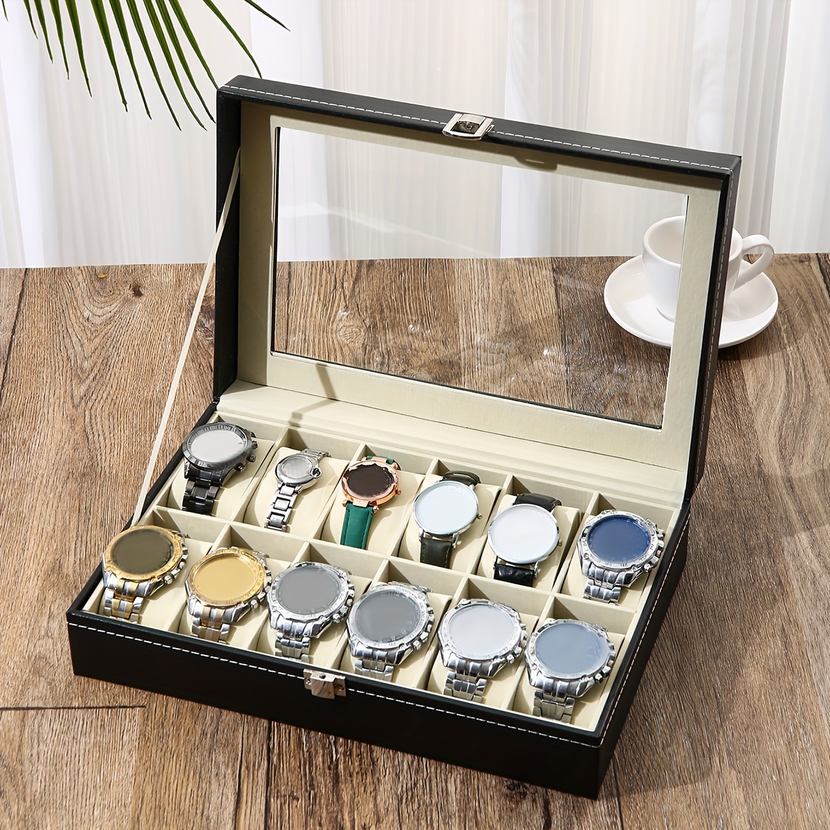 Jewelry Box That Holds Watches - A Faux Leather Watch Storage Box