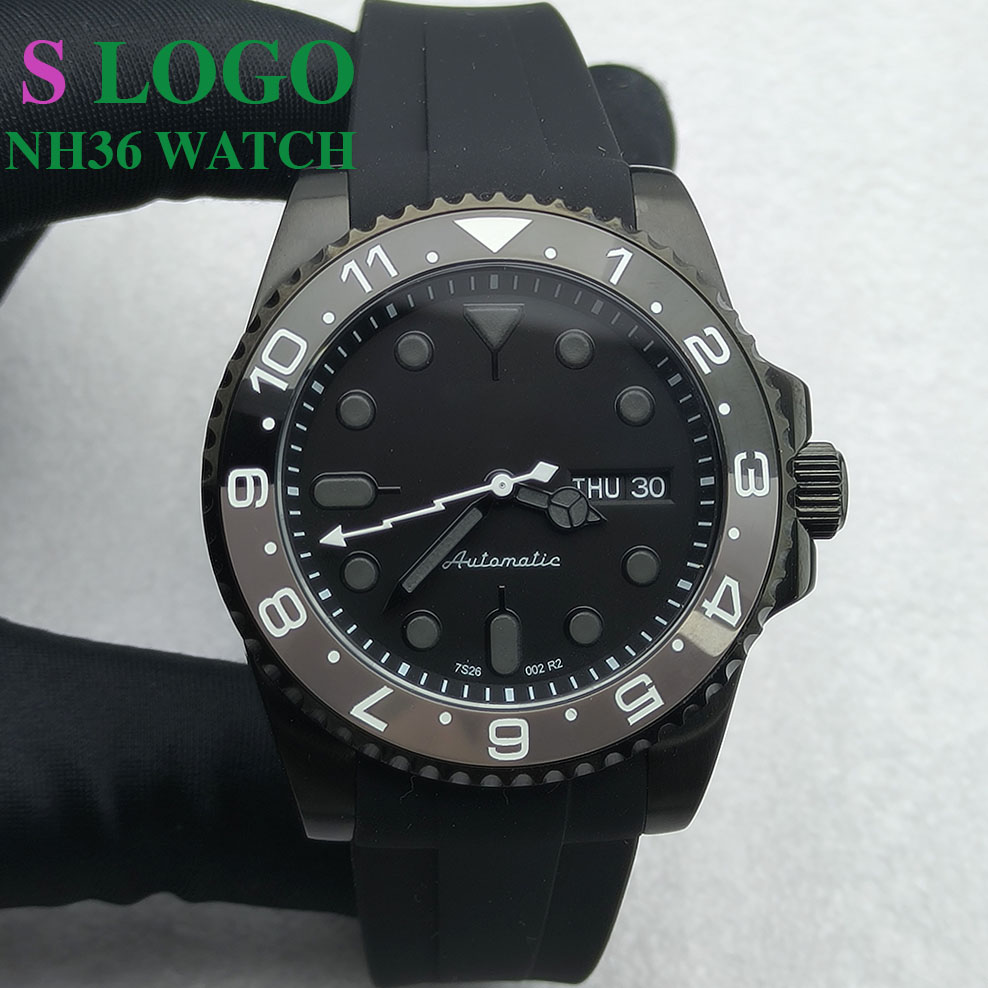 Jewellery Watch - 40MM NH36 Watch Black Men's Stainless