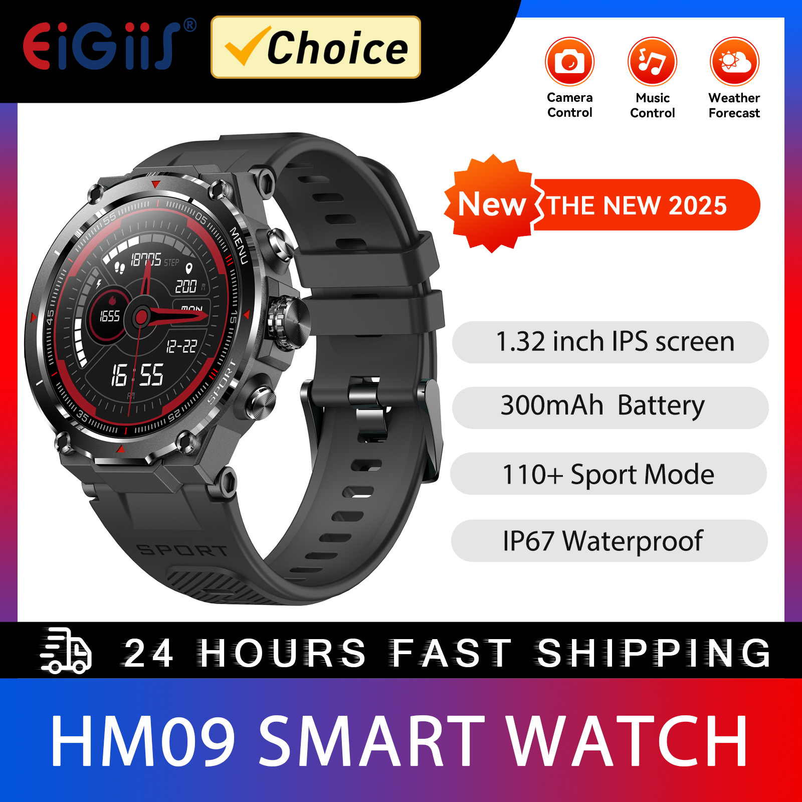 Smartwatch - EIGIIS Military Smart Watch for Men