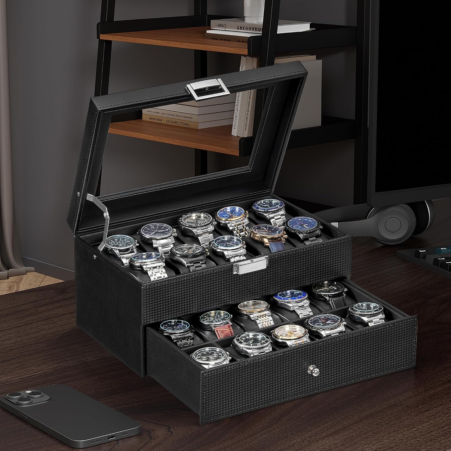 Jewelry Store Mens Watches - LUNEVA Store BEWISHOME Watch Case, 20-Slot