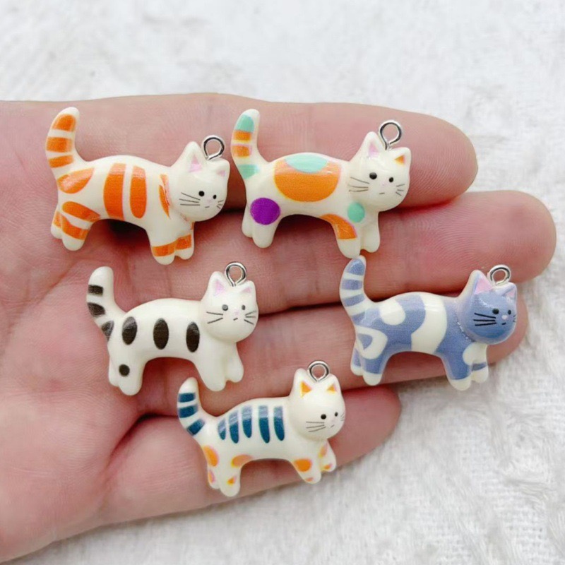 Jewelry & Watches Vitopoulos Reviews - 10pcs resin cartoon cat animal jewelry