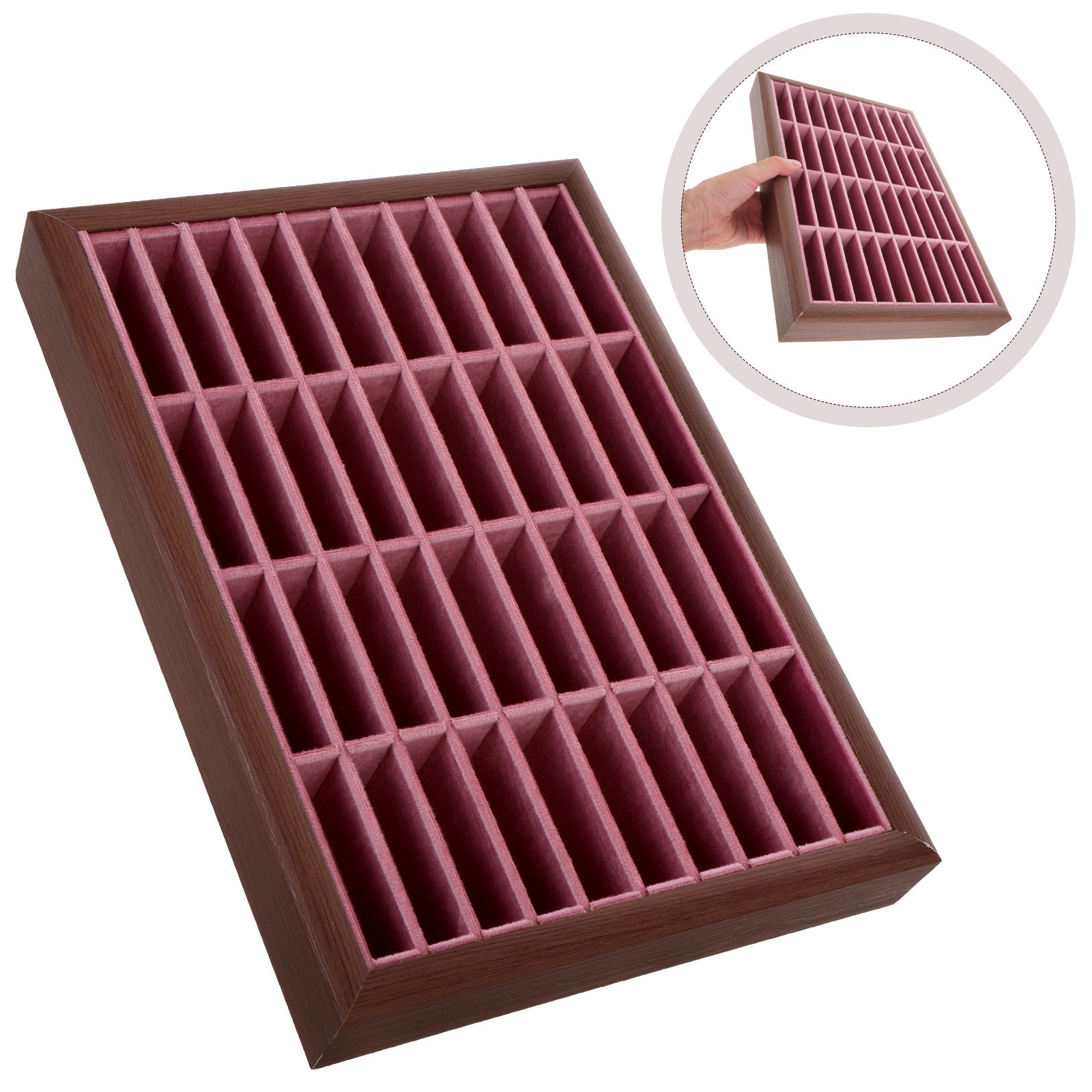 Jewelry Store Mens Watches - 40 Slot Wood Jewelry Tray Imitation