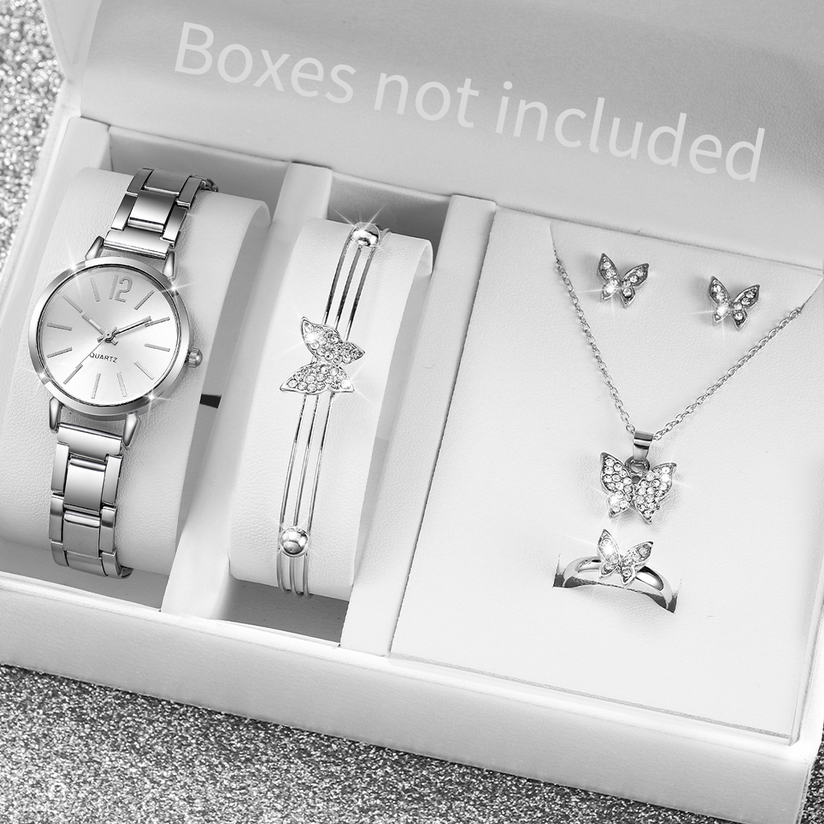 Jewelry Box Watches Bracelets - 6PCS Fashion Women's Quartz Watch Silver