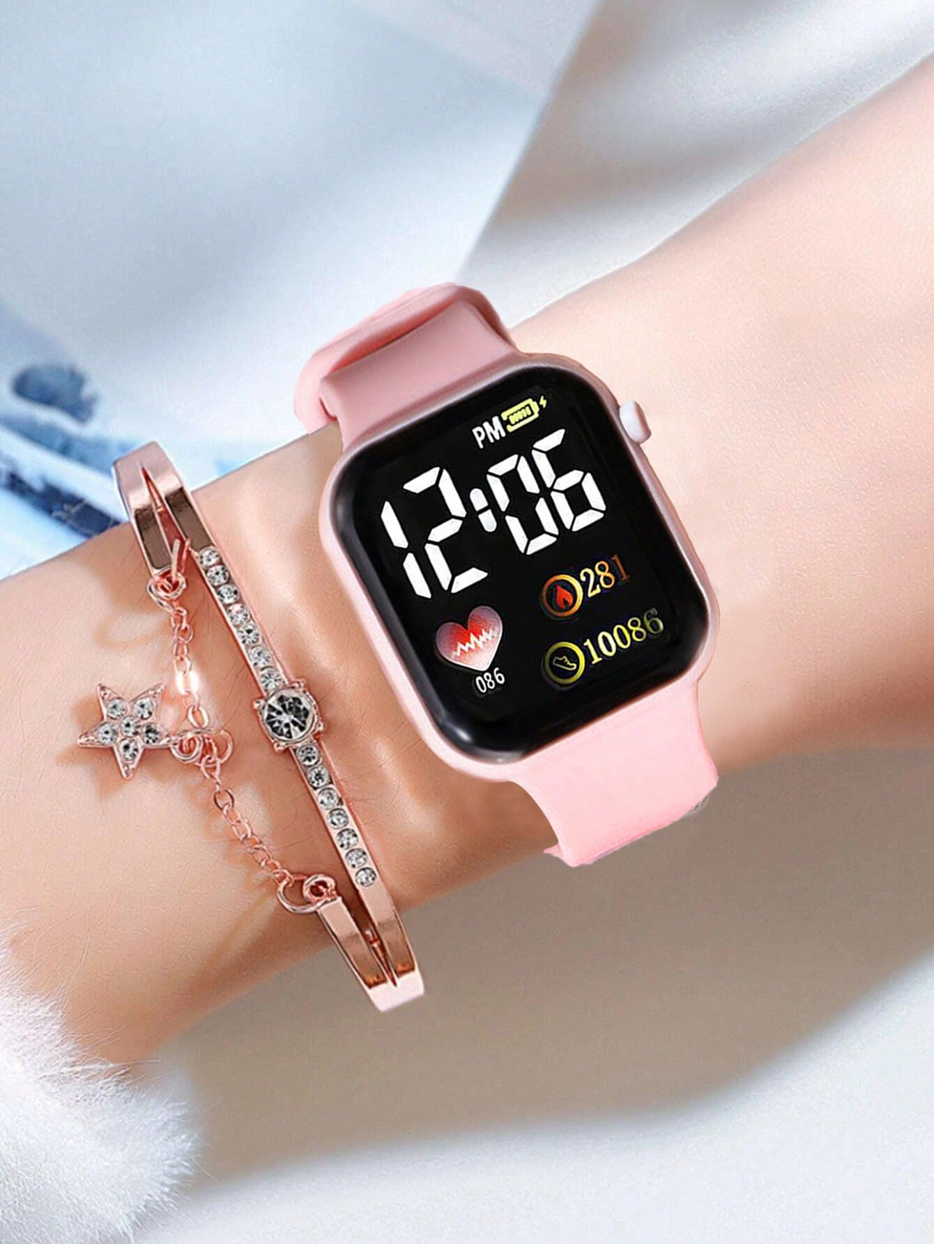 6PCS Love Square digital displ - đánh giá và giá Jewelry Watches For Kids