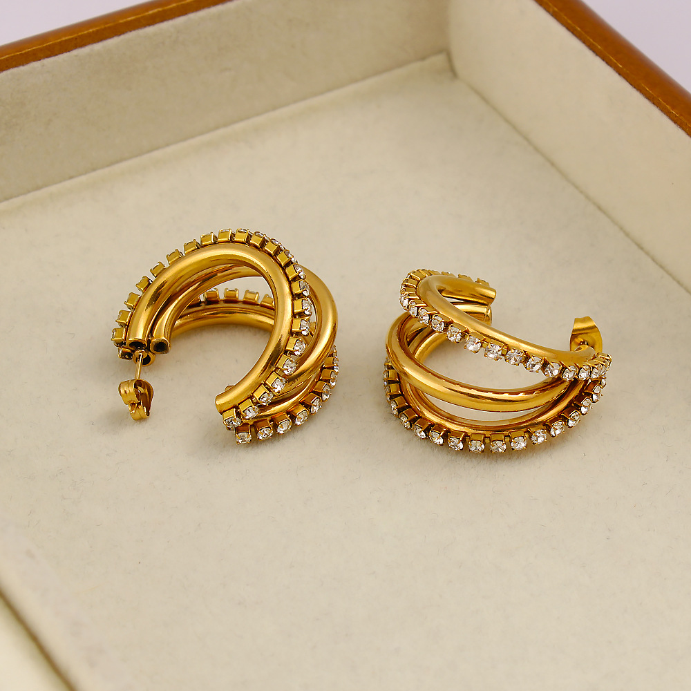 DIY accessories Exquisite C-sh - đánh giá và giá Diamond Stud Earrings