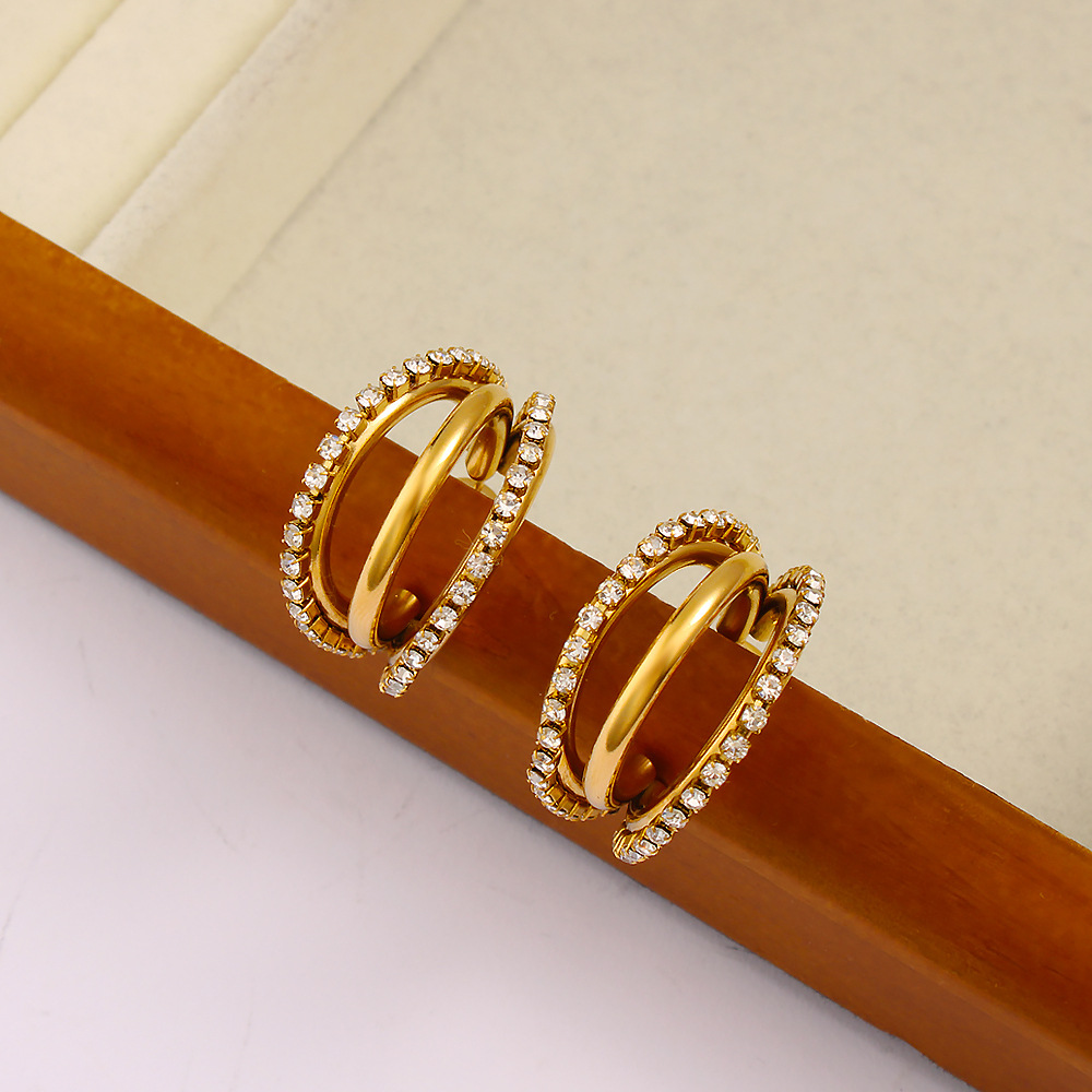 DIY accessories Exquisite C-sh - đánh giá và giá Diamond Stud Earrings