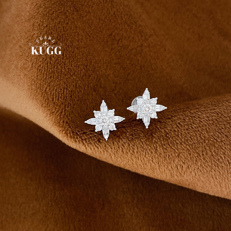 KUGG 100% 18K White Gold Earri - đánh giá và giá Diamond Stud Earrings