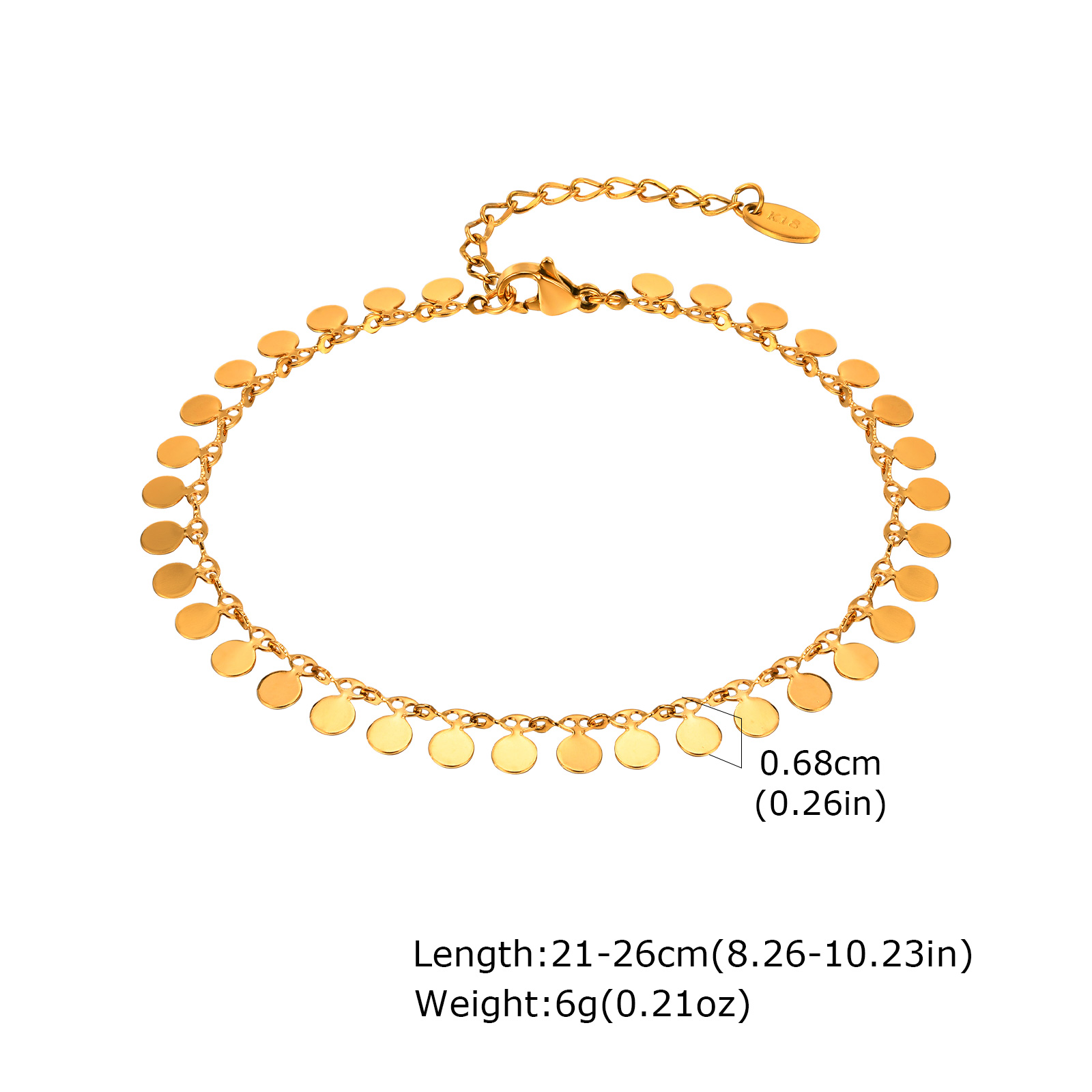 Full-gloss Disc Tassel Anklet  - đánh giá và giá Jc Jewelry & Watches