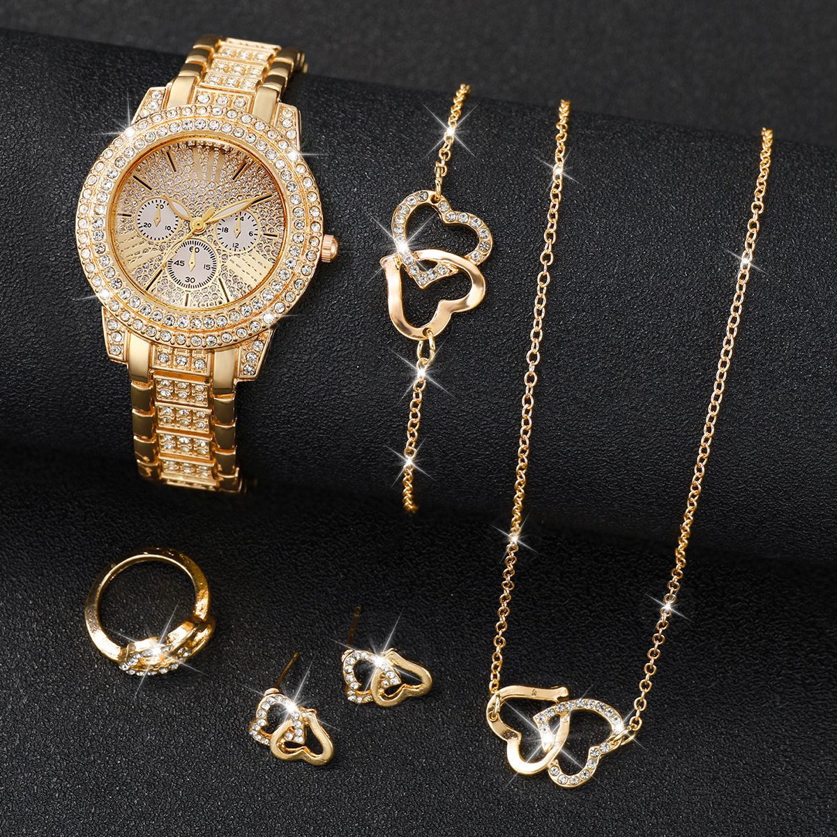 6PCS Luxury Rhinestone Women W - đánh giá và giá Jewelry Box Watches Bracelets