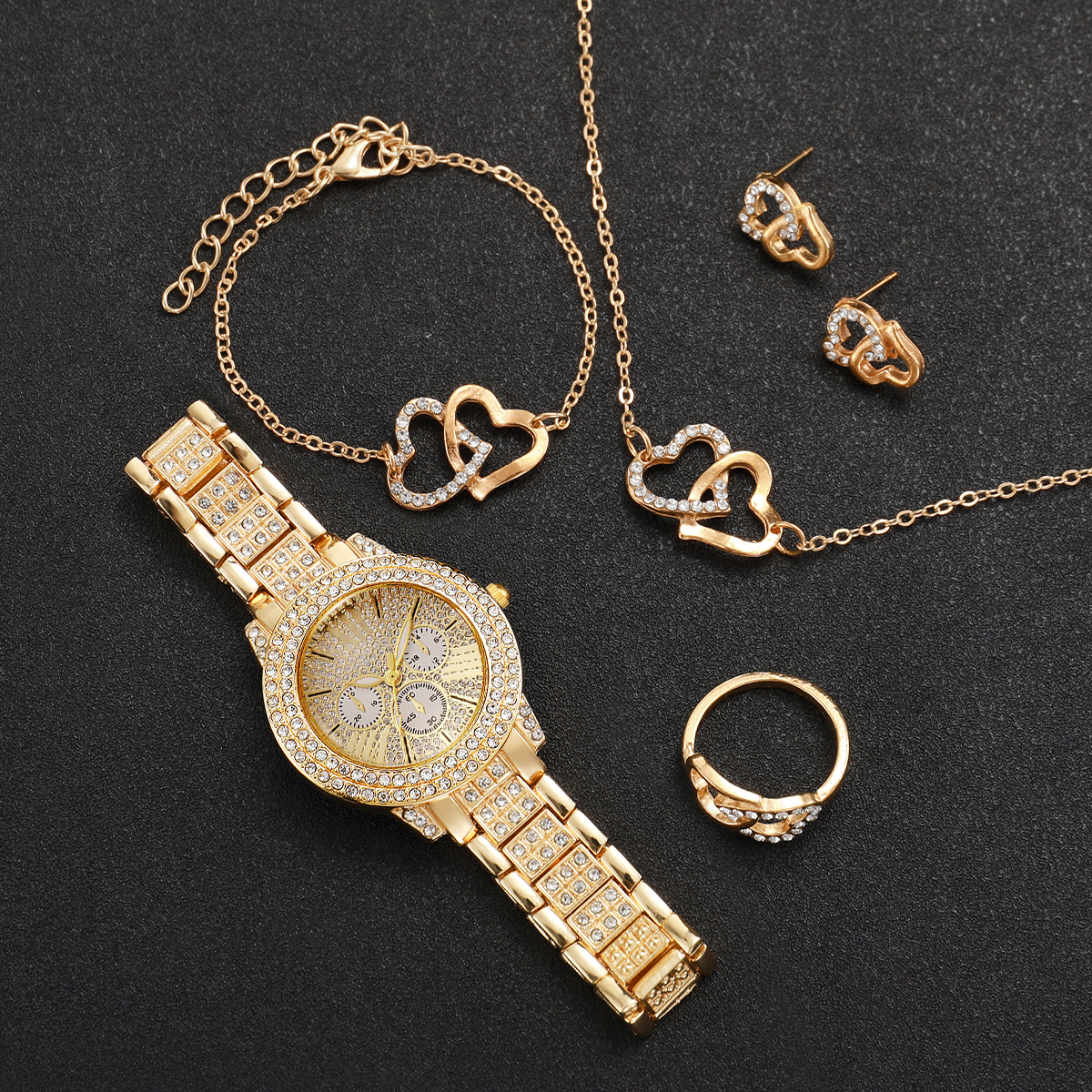 6PCS Luxury Rhinestone Women W - đánh giá và giá Jewelry Box Watches Bracelets