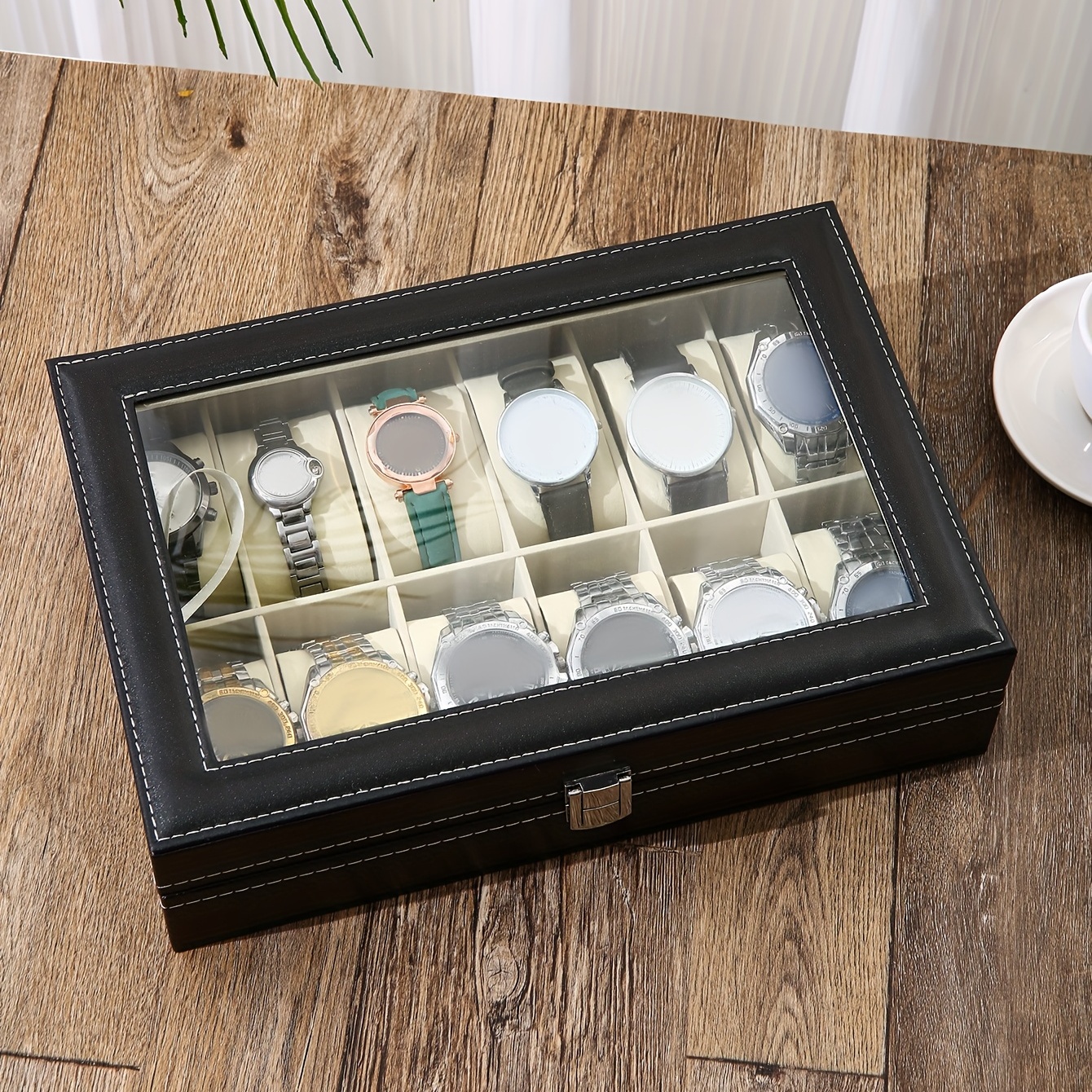 A Faux Leather Watch Storage B - đánh giá và giá Jewelry Box That Holds Watches