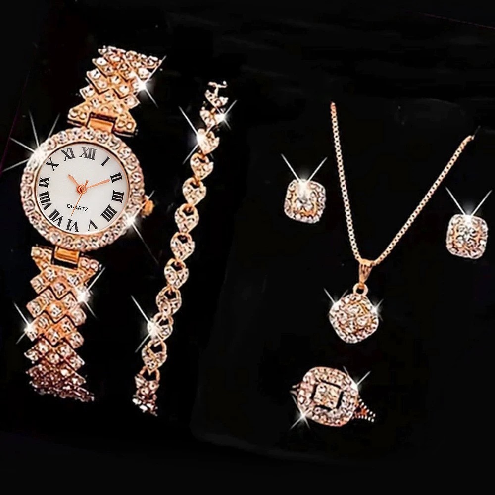 6PCS/Set Luxury Rhinestone Wom - đánh giá và giá Jewelry Box Watches Bracelets
