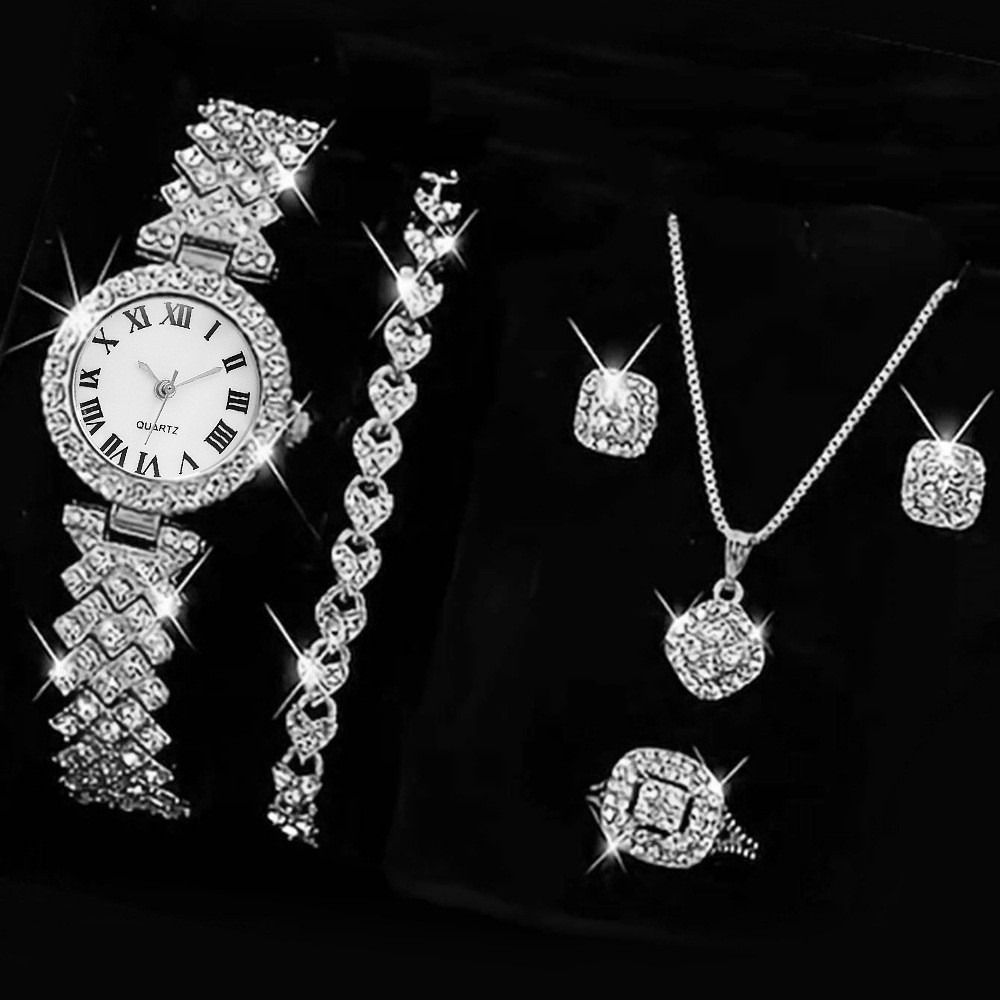 6PCS/Set Luxury Rhinestone Wom - đánh giá và giá Jewelry Box Watches Bracelets