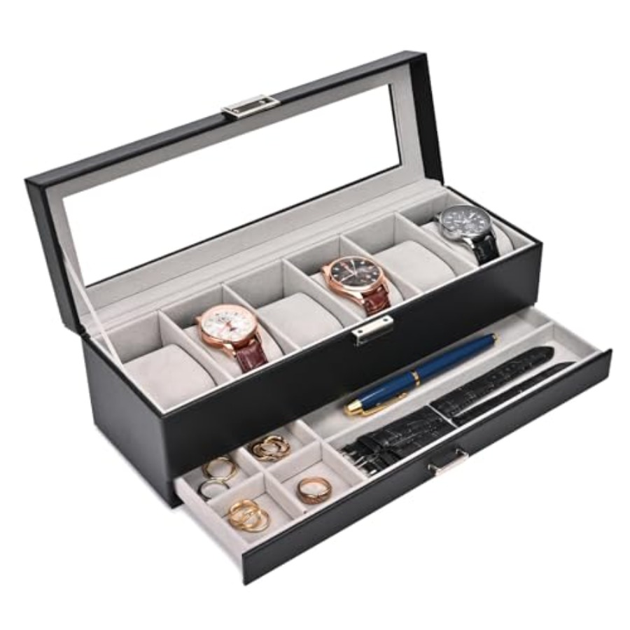 Watch Box, 6 Slot Watches Disp - đánh giá và giá Jewelry Box That Holds Watches