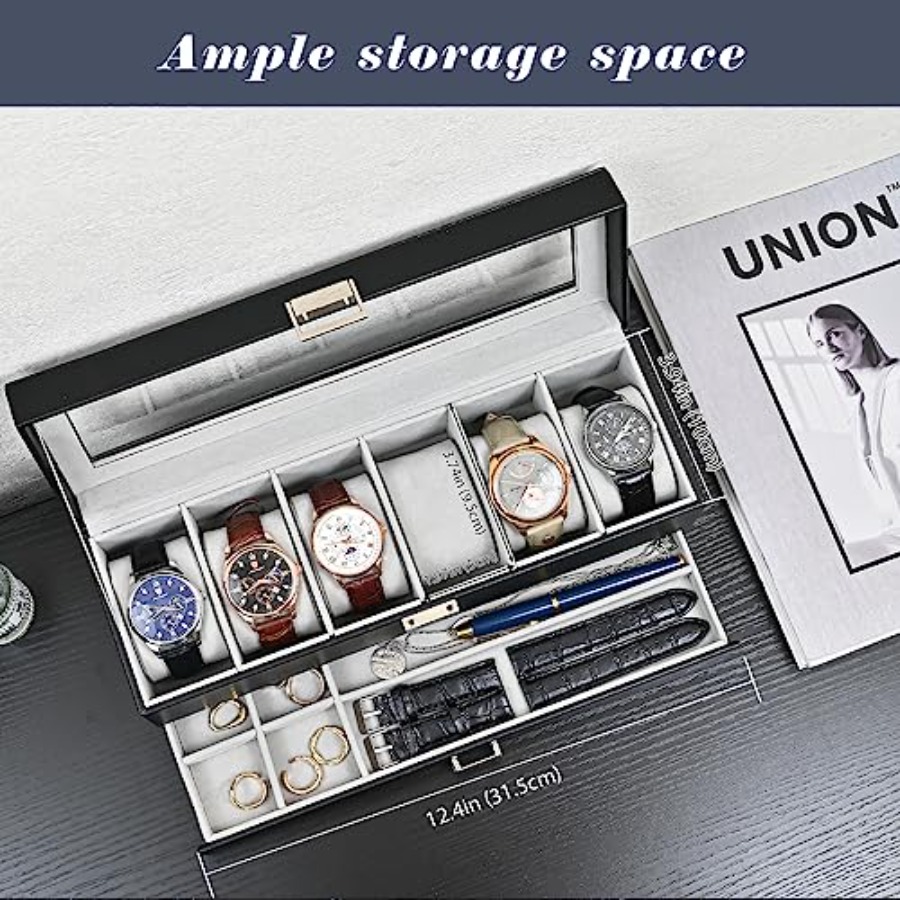 Watch Box, 6 Slot Watches Disp - đánh giá và giá Jewelry Box That Holds Watches