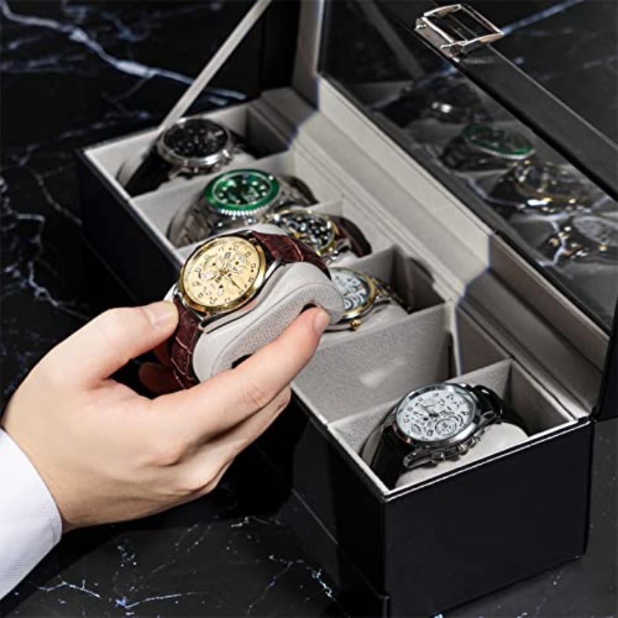 Watch Box, 6 Slot Watches Disp - đánh giá và giá Jewelry Box That Holds Watches