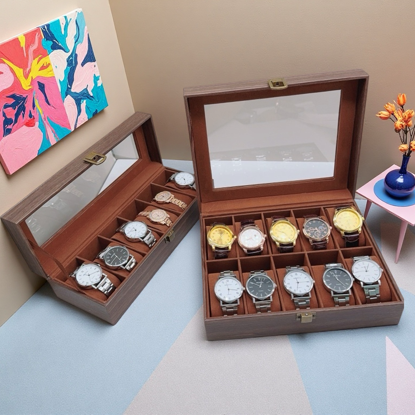 Wood Watch Box 6/10/12 Grids W - đánh giá và giá Jewelry Box That Holds Watches