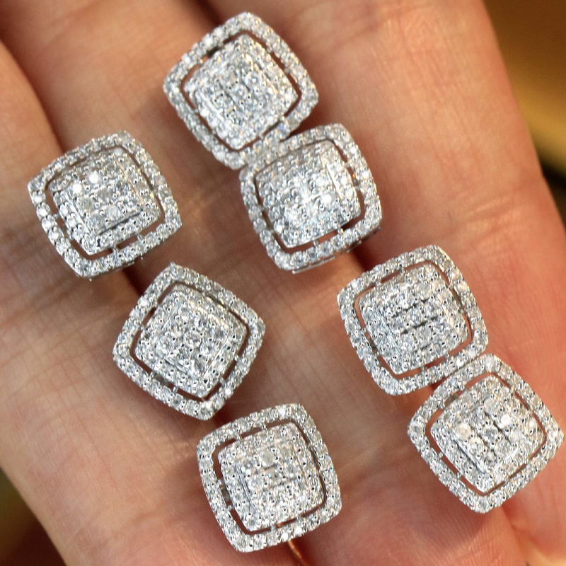 Aazuo Luxury life Jewely 18K W - đánh giá và giá Diamond Stud Earrings