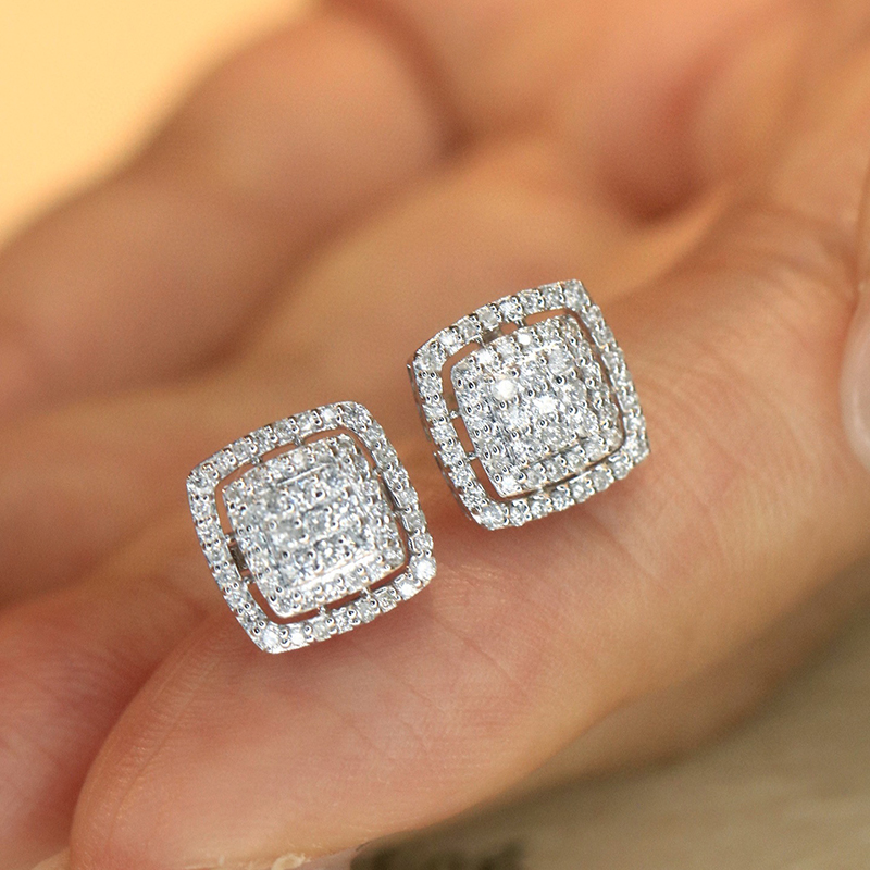 Aazuo Luxury life Jewely 18K W - đánh giá và giá Diamond Stud Earrings
