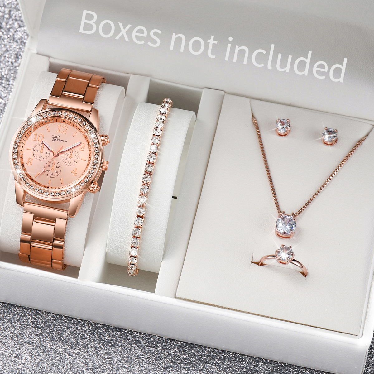 6PCS/Set Fashion Women's Quart - đánh giá và giá Jewelry Box Watches Bracelets