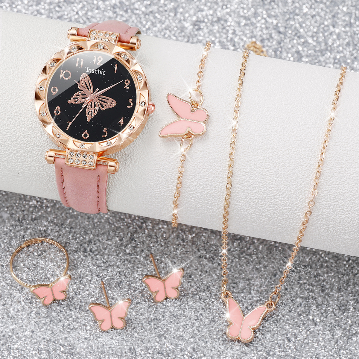 6PCS/Set Fashion Butterfly Dia - đánh giá và giá Jewelry Box Watches Bracelets