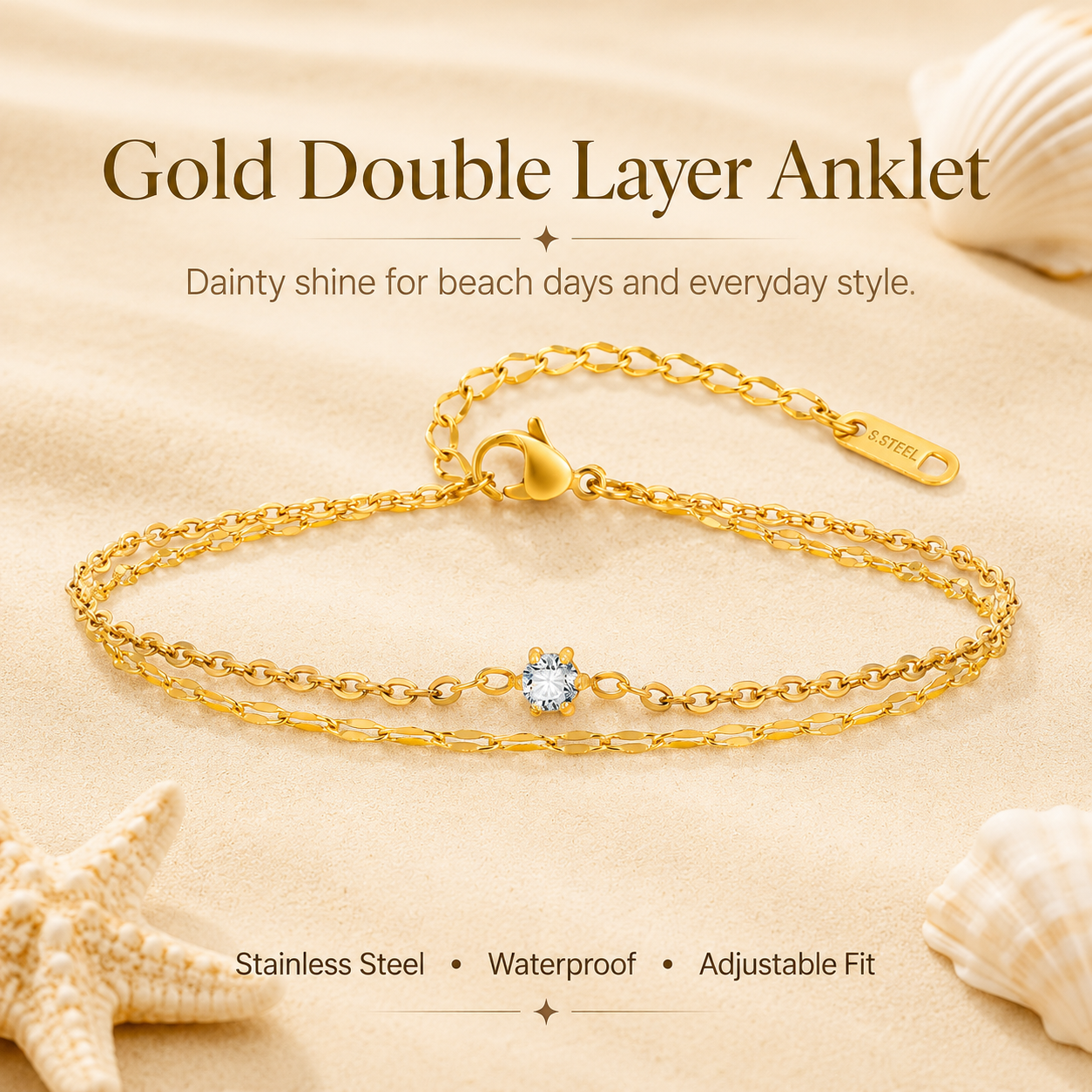Waterproof Layered Anklet Brac - đánh giá và giá Jc Jewelry & Watches