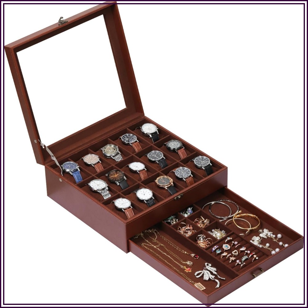 2-Layer Watch Box with Lock, H - đánh giá và giá Jewelry Box That Holds Watches