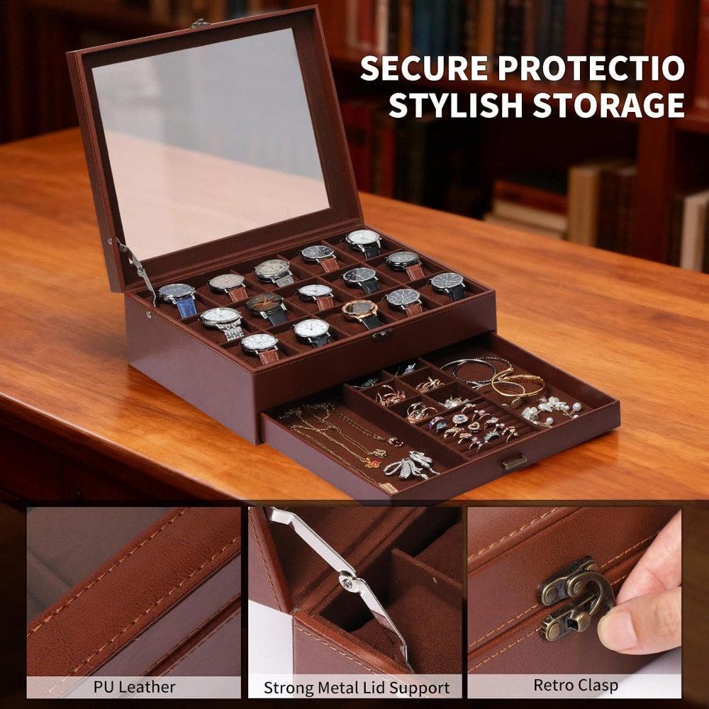 2-Layer Watch Box with Lock, H - đánh giá và giá Jewelry Box That Holds Watches