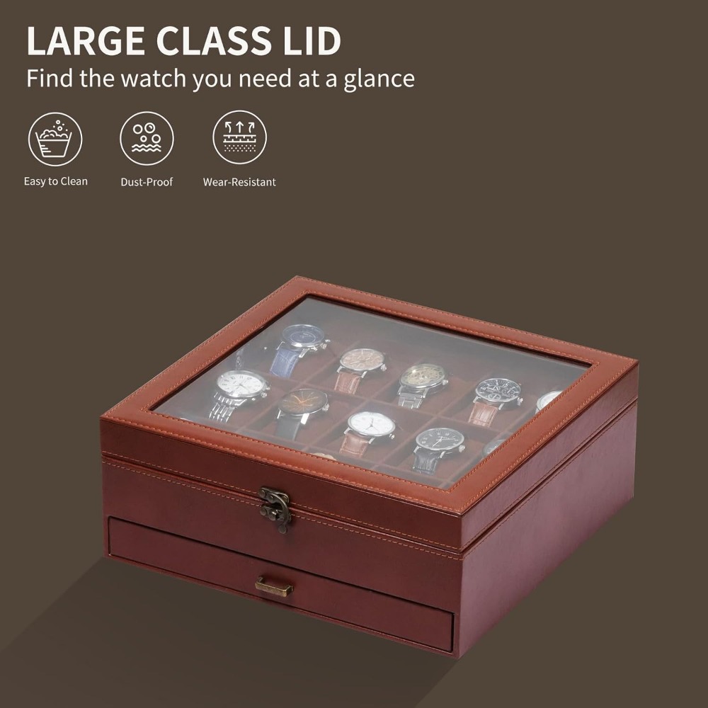 2-Layer Watch Box with Lock, H - đánh giá và giá Jewelry Box That Holds Watches