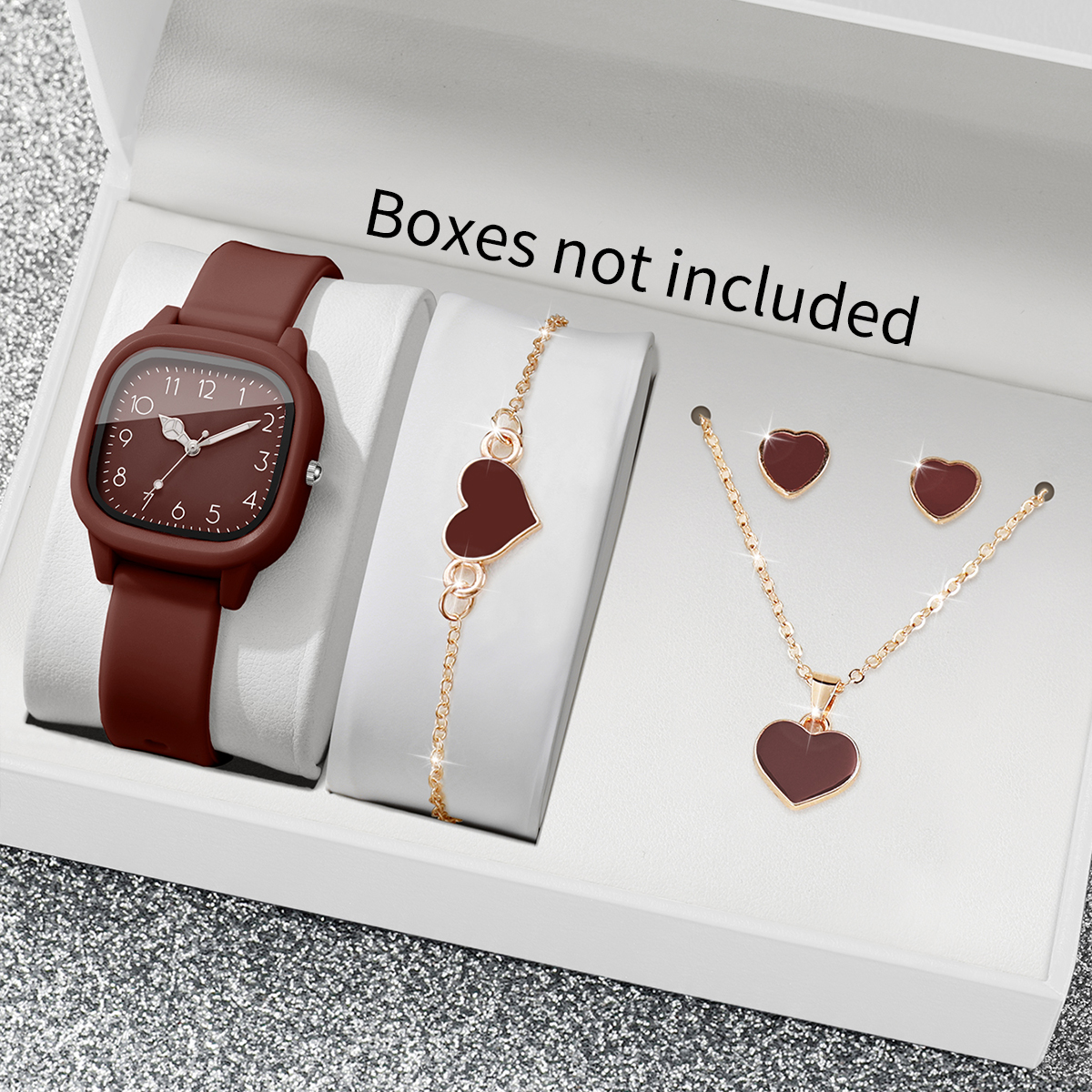 5PCS Fashion Women Watches Hea - đánh giá và giá Jewelry Box Watches Bracelets