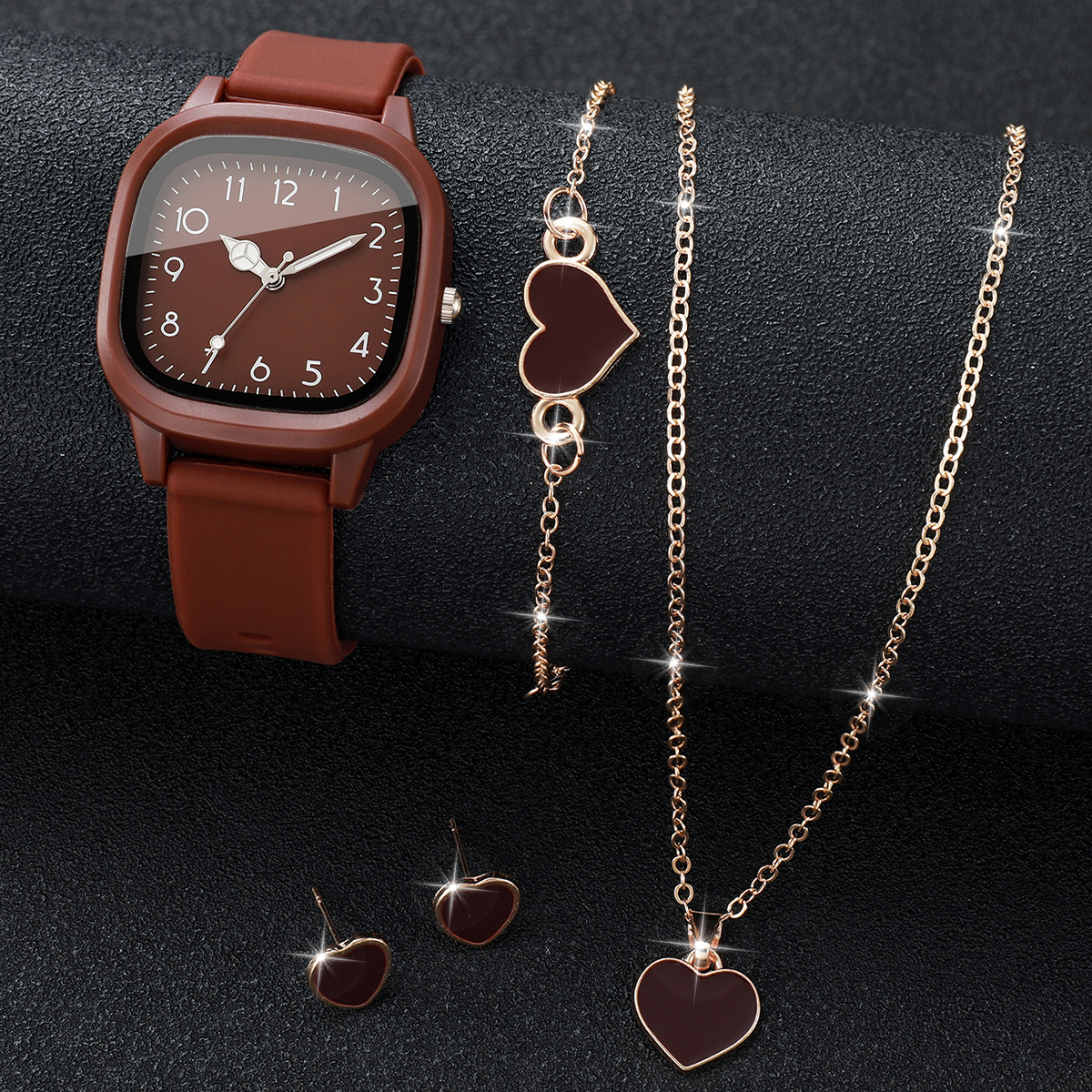 5PCS Fashion Women Watches Hea - đánh giá và giá Jewelry Box Watches Bracelets