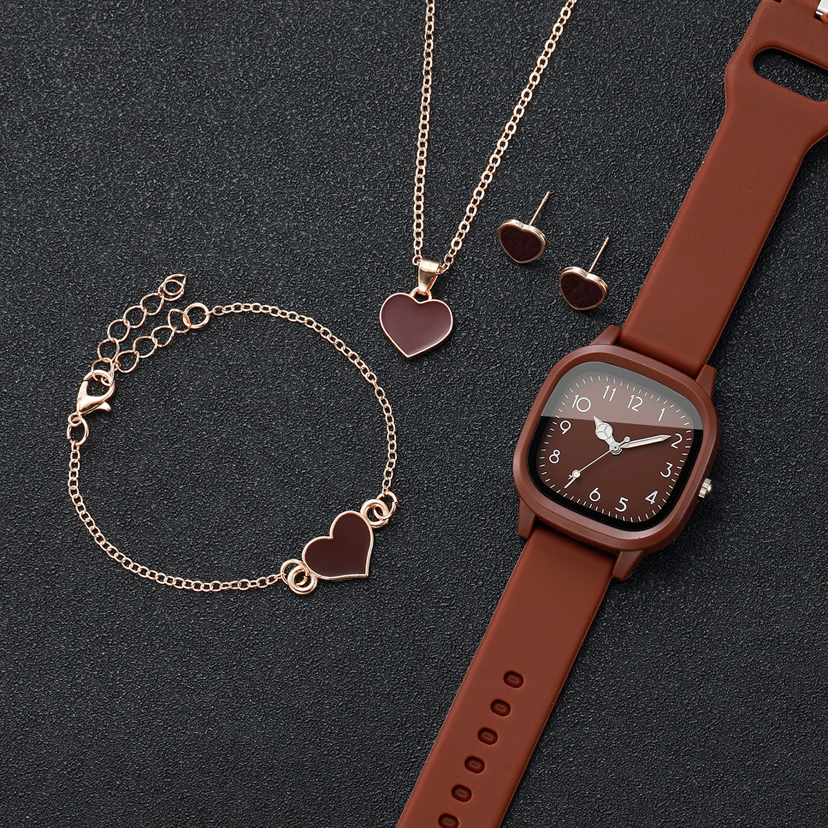 5PCS Fashion Women Watches Hea - đánh giá và giá Jewelry Box Watches Bracelets