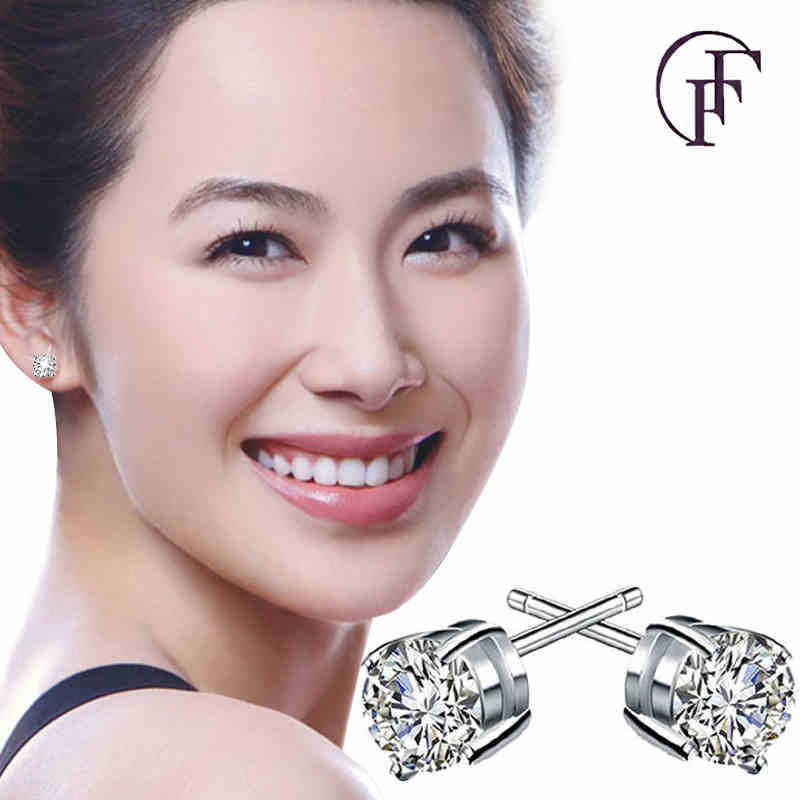Fashion Four-Prong Round Zirco - đánh giá và giá Diamond Stud Earrings