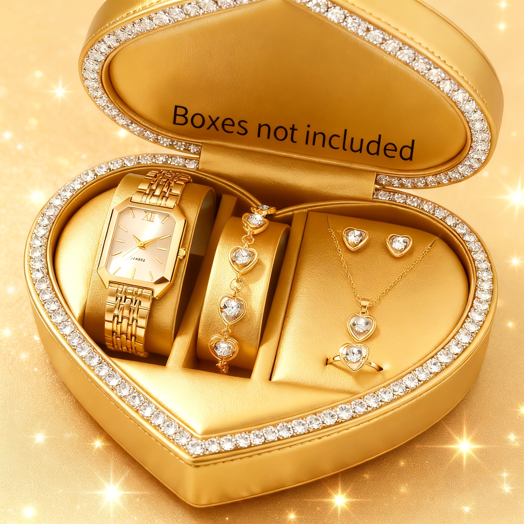 6PCS Elegant Rectangle Women Q - đánh giá và giá Jewelry Box Watches Bracelets