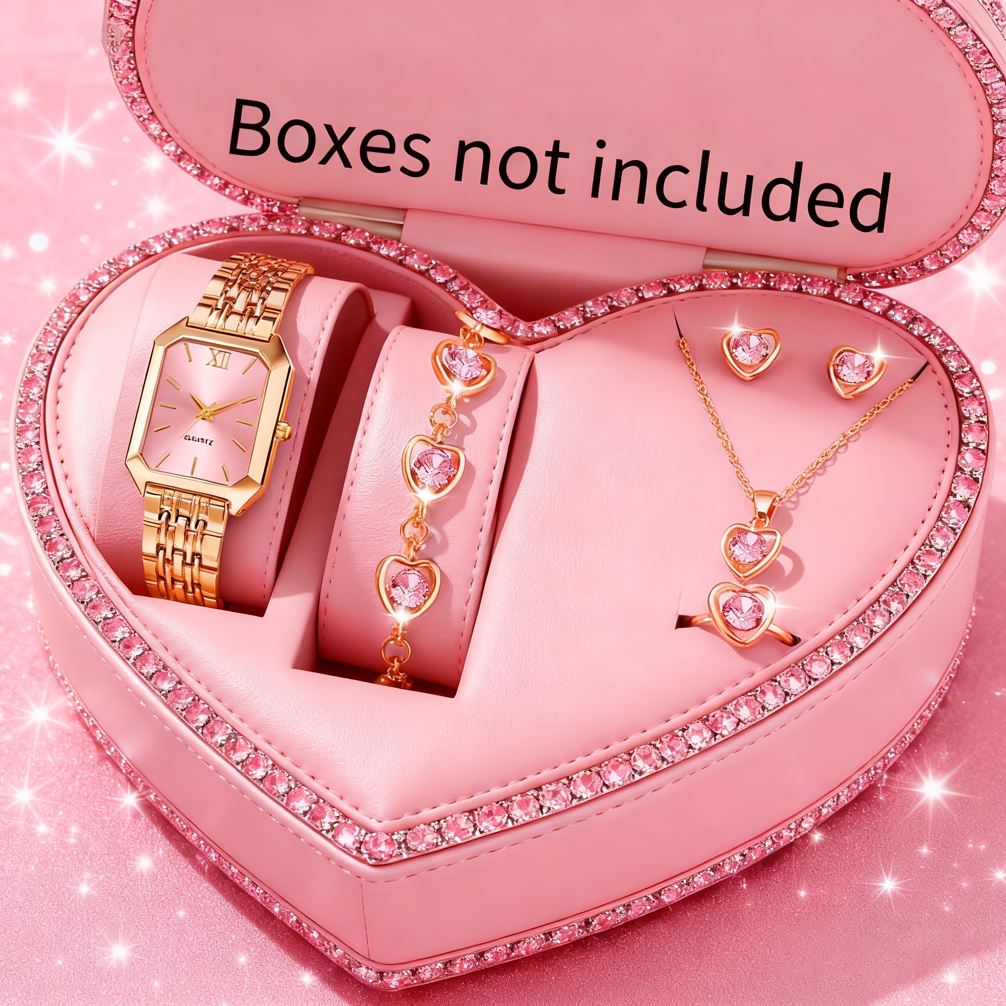 6PCS Elegant Rectangle Women Q - đánh giá và giá Jewelry Box Watches Bracelets