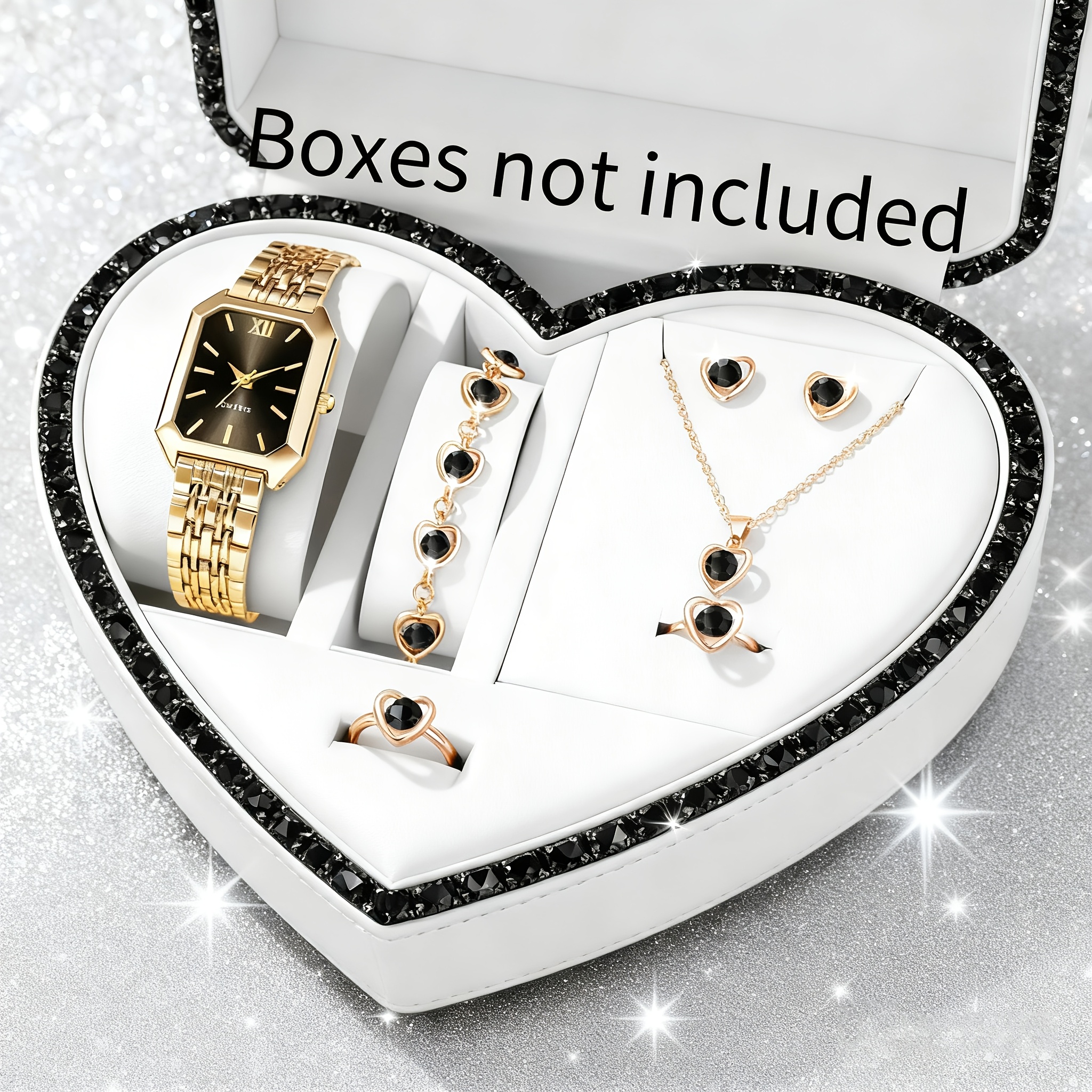 6PCS Elegant Rectangle Women Q - đánh giá và giá Jewelry Box Watches Bracelets